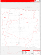 Bates County, MO Digital Map Red Line Style