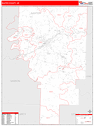 Baxter County, AR Digital Map Red Line Style