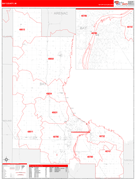 Bay County, MI Digital Map Red Line Style