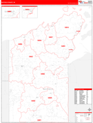 Bayfield County, WI Digital Map Red Line Style