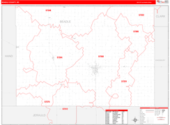Beadle County, SD Digital Map Red Line Style