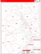 Beaver County, PA Digital Map Red Line Style