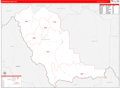 Beaverhead County, MT Digital Map Red Line Style