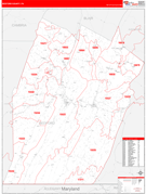 Bedford County, PA Digital Map Red Line Style