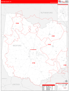 Bedford County, TN Digital Map Red Line Style