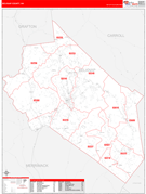 Belknap County, NH Digital Map Red Line Style