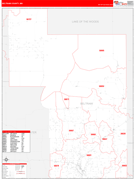 Beltrami County, MN Digital Map Red Line Style