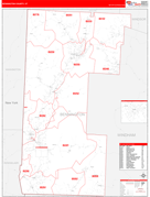 Bennington County, VT Digital Map Red Line Style
