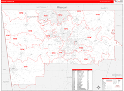 Benton County, AR Digital Map Red Line Style