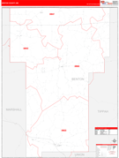 Benton County, MS Digital Map Red Line Style