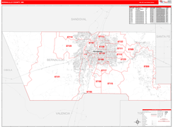 Bernalillo County, NM Digital Map Red Line Style