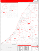 Berrien County, MI Digital Map Red Line Style