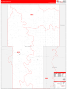 Billings County, ND Digital Map Red Line Style