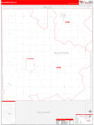 Blackford County, IN Digital Map Red Line Style