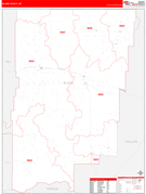 Blaine County, MT Digital Map Red Line Style