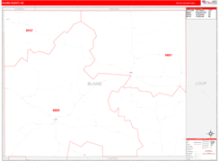 Blaine County, NE Digital Map Red Line Style