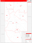 Blaine County, OK Digital Map Red Line Style