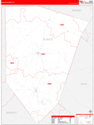 Blanco County, TX Digital Map Red Line Style
