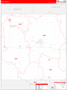 Boone County, IA Digital Map Red Line Style