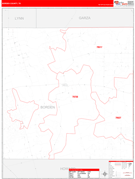 Borden County, TX Digital Map Red Line Style