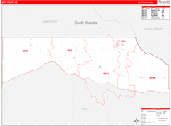 Boyd County, NE Digital Map Red Line Style