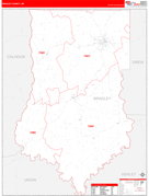 Bradley County, AR Digital Map Red Line Style