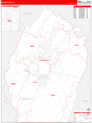 Bradley County, TN Digital Map Red Line Style