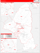 Brazos County, TX Digital Map Red Line Style