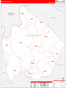 Breckinridge County, KY Digital Map Red Line Style