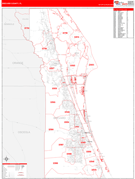 Brevard County, FL Digital Map Red Line Style