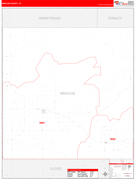 Briscoe County, TX Digital Map Red Line Style