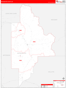Broadwater County, MT Digital Map Red Line Style