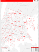 Bronx County, NY Digital Map Red Line Style
