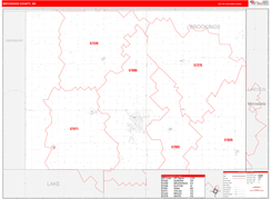 Brookings County, SD Digital Map Red Line Style