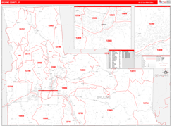 Broome County, NY Digital Map Red Line Style