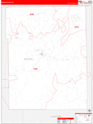 Brown County, IN Digital Map Red Line Style