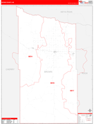 Brown County, NE Digital Map Red Line Style