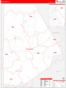 Brown County, TX Digital Map Red Line Style