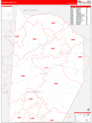 Brunswick County, VA Digital Map Red Line Style