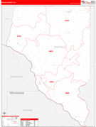 Buffalo County, WI Digital Map Red Line Style