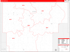 Burke County, ND Digital Map Red Line Style