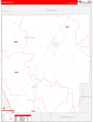 Butler County, AL Digital Map Red Line Style