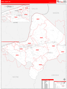 Cabell County, WV Digital Map Red Line Style