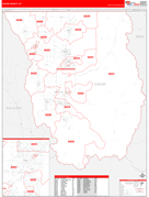 Cache County, UT Digital Map Red Line Style