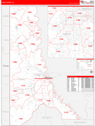 Caddo Parish (County), LA Digital Map Red Line Style