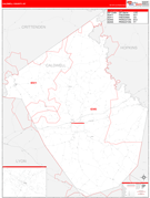 Caldwell County, KY Digital Map Red Line Style