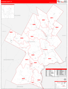 Caledonia County, VT Digital Map Red Line Style