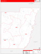 Calhoun County, FL Digital Map Red Line Style