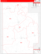 Calhoun County, MS Digital Map Red Line Style