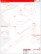 Calhoun County, TX Digital Map Red Line Style